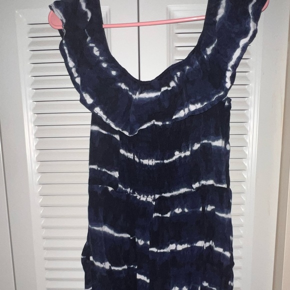 Xhiliration Blue and White Romper - Picture 4 of 5